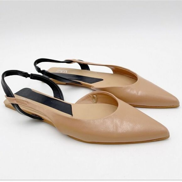 BRAND NEW ZARA SLINGBACK POINTED TOE MULE SANDAL - Picture 9 of 16
